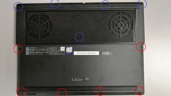04 Lenovo Y530 拆機 背面螺絲位置 800x450
