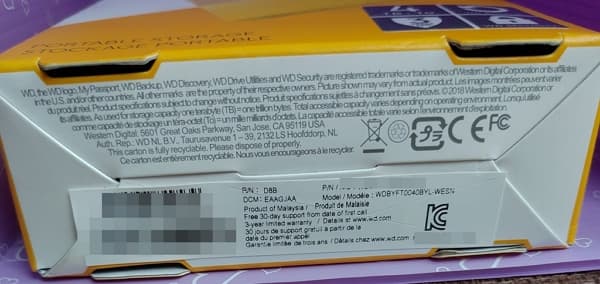 01 WD My Passport 4TB 2.5吋行動硬碟 Serial Number