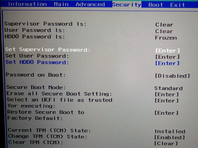 05 ACER Swift 5 SF514_52T BIOS Security page