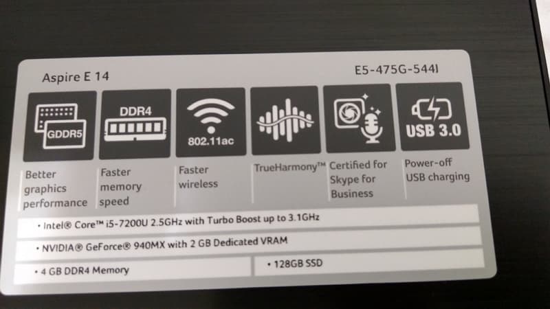 重灌 Acer E5-475G 筆電 Windows 10 的步驟 13 13 Acer E5 475G 重灌 Windows 10 筆電規格