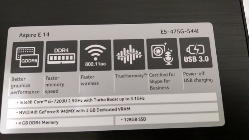 13 Acer E5 475G 重灌 Windows 10 筆電規格
