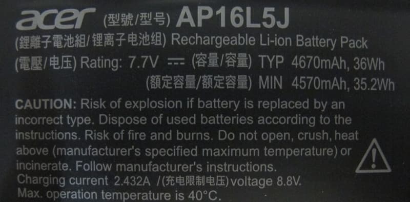 14 ACER Swift 5 SF514-52T 更換 SSD 鋰電池 規格