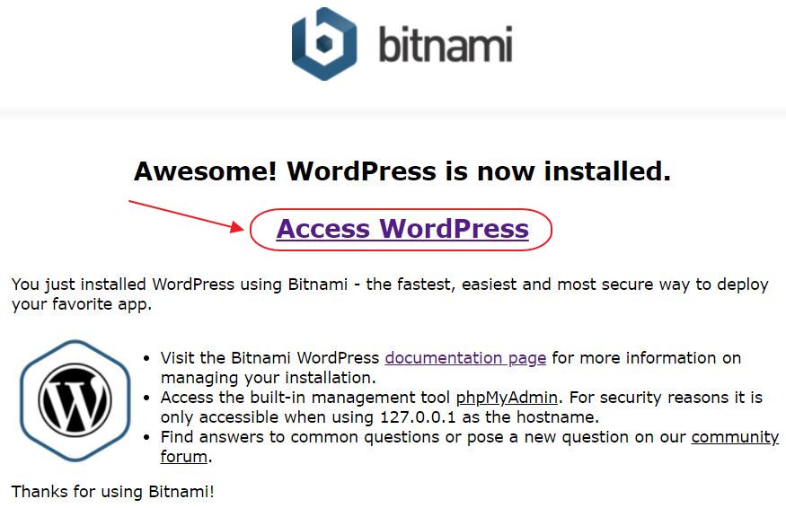 18 Bitnami WordPress setup 2