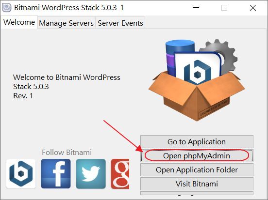 21 Bitnami WordPress phpMyAdmin setup 1