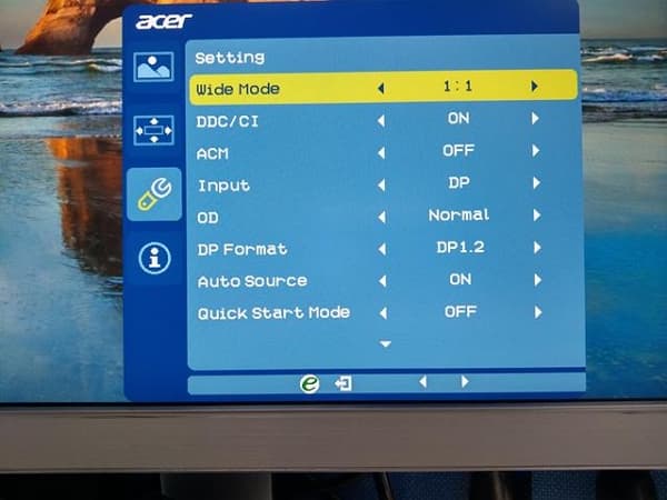 34 Acer S277HK OSD Setting wide mode