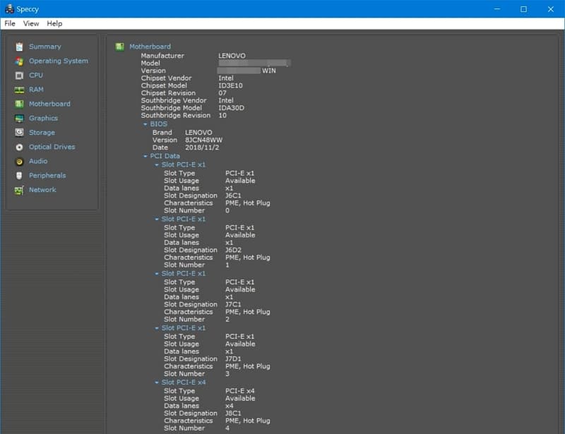 34 BIOS 選單與筆電效能測試 Lenovo Y530  Speccy 主機板規格