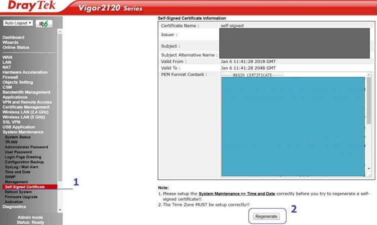39- Vigor2120n-plus VPN Self-Signed Certificate