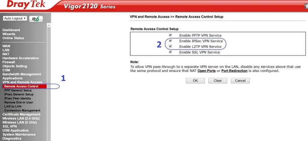 43- Vigor2120n-plus 路由器 L2TP over IPsec VPN