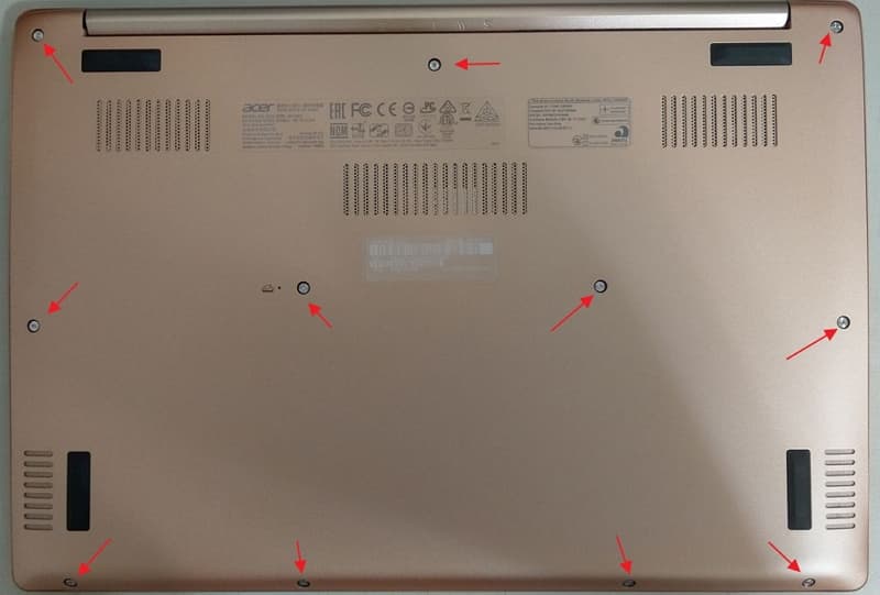 02 ACER Swift 5 SF514-52T 拆機 更換 SSD 螺絲位置