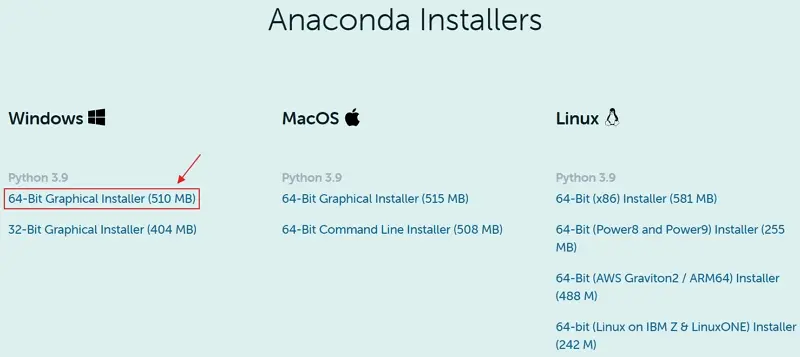 05 Anaconda 3 installer