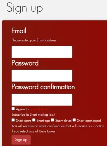 02_入侵偵測系統安裝實例 - step 1 apply Snort account