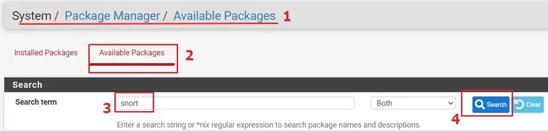 04_入侵偵測系統安裝實例 - step 3 install snort plugin in pfsense