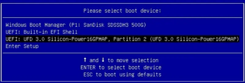09 hot key for enter boot menu and select boot device