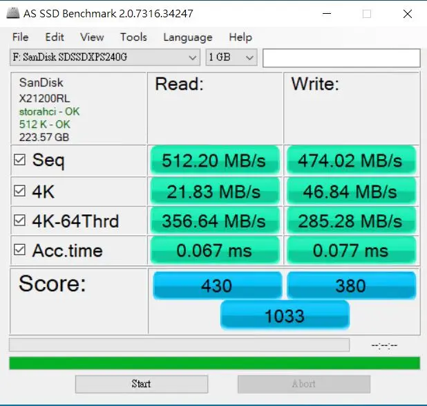 42 SSD Align512 benchmark