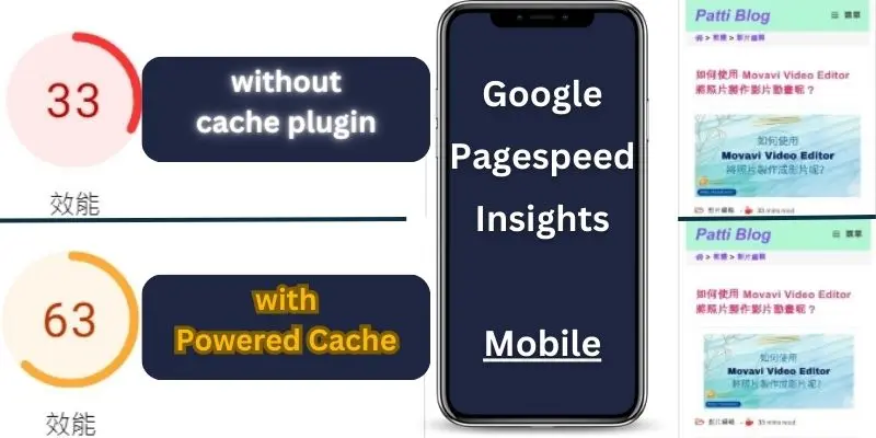 26 Google Pagespeed Insights - Mobile perfromance with powered cache