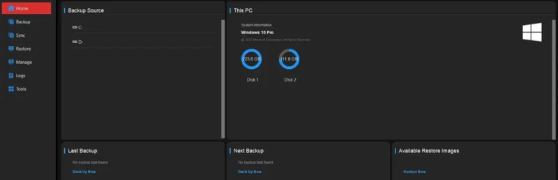 04 MiniTool ShadowMaker 系統備份軟體 dashboard