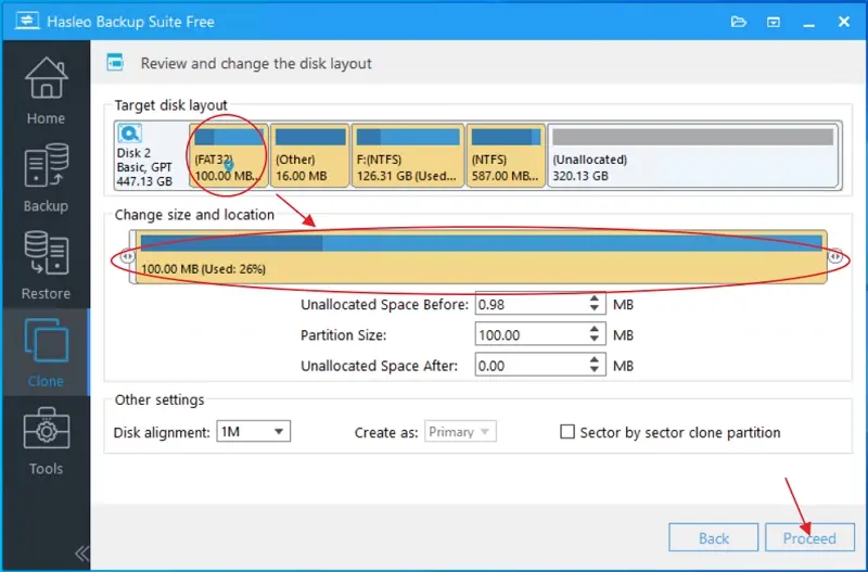 12 Hasleo backup suite free review and change the disk layout