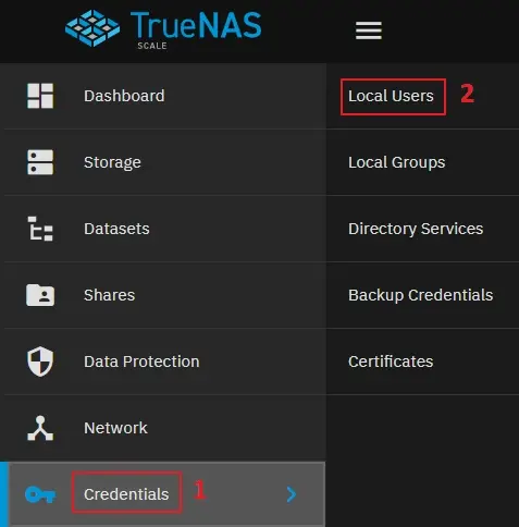 04 create new user account in TrueNAS SCALE