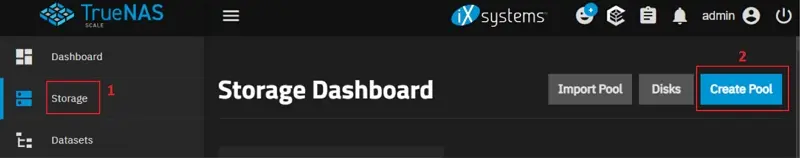 05 create pool in TrueNAS SCALE