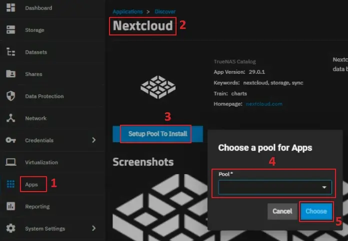 07 install nextcloud in TrueNAS SCALE